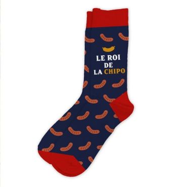 Chaussettes "Le roi de la chipo" - Collection Claquettes Chaussettes | jourdefete.com
