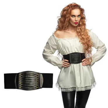 Corset médiéval noir à laçage | jourdefete.com