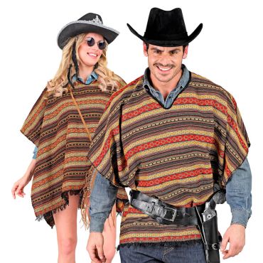 Poncho mexicain réversible à motifs colorés pour déguisement western | jourdefete.com Poncho mexicain réversible à motifs colorés pour déguisement western | jourdefete.com