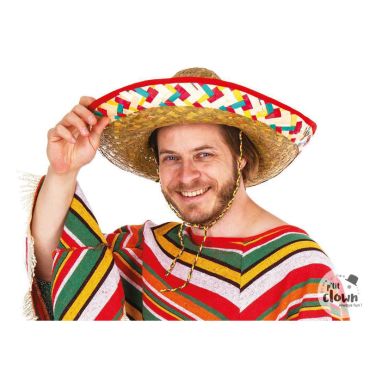 Sombrero en paille multicolore pour déguisement mexicain | jourdefete.com Sombrero en paille multicolore pour déguisement mexicain | jourdefete.com