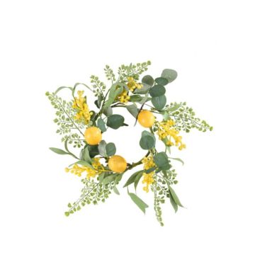 couronne de citrons et de mimosa 40 cm couronne de citrons et de mimosa 40 cm
