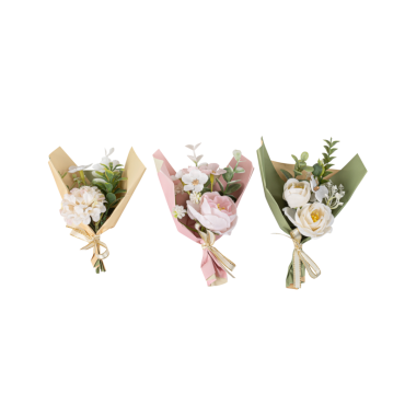 Mini bouquet de fleurs en papier et ruban, accessoire déco chic | jourdefete.com Mini bouquet de fleurs en papier et ruban, accessoire déco chic | jourdefete.com