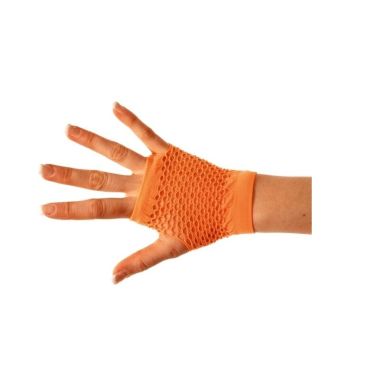 Mitaines Oranges Fluo en Résille Mitaines Oranges Fluo en Résille