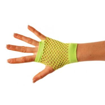Mitaines Vertes Fluo en Résille Mitaines Vertes Fluo en Résille