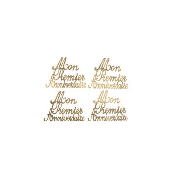4 deco en bois or mon premier anniversaire | jourdefete.com 4 deco en bois or mon premier anniversaire | jourdefete.com