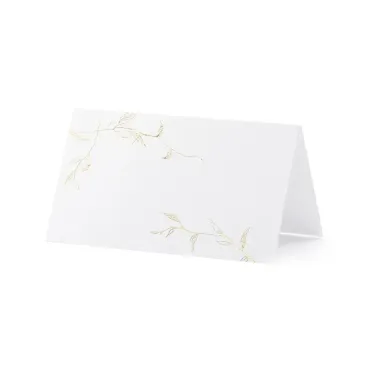 Marque-places blancs avec motifs dorés pour tables de fête | jourdefete.com
