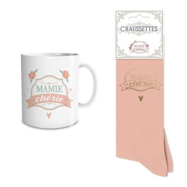 Coffret Cadeau Mug et Chaussettes - Mamie chérie | jourdefete.com Coffret Cadeau Mug et Chaussettes - Mamie chérie | jourdefete.com
