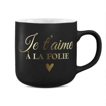 Mug noir mat avec inscription dorée Saint-Valentin | jourdefete.com Mug noir mat avec inscription dorée Saint-Valentin | jourdefete.com