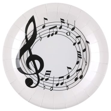 Un lot de 10 assiettes blanches pour une fête sous le signe de la musique | jourdefete.com Un lot de 10 assiettes blanches pour une fête sous le signe de la musique | jourdefete.com