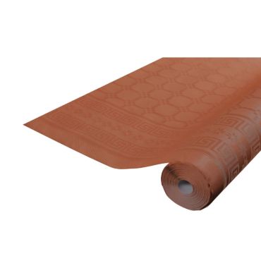 rouleau de nappe damassé 25 x 1.18 M couleur terracotta rouleau de nappe damassé 25 x 1.18 M couleur terracotta