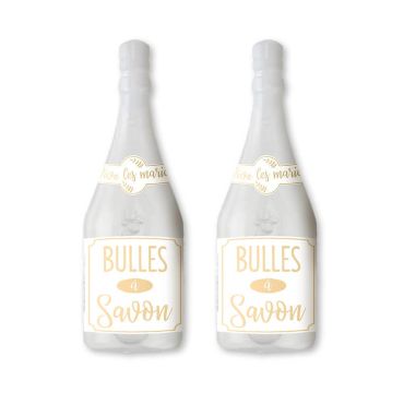 Pack de 2 bouteilles à bulles à savon pour mariage | jourdefete.com Pack de 2 bouteilles à bulles à savon pour mariage | jourdefete.com
