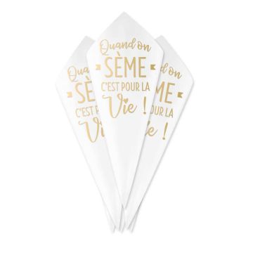 10 cornets pour la sortie des mariés quand on sème c'est pour la vie | jourdefete.com 10 cornets pour la sortie des mariés quand on sème c'est pour la vie | jourdefete.com