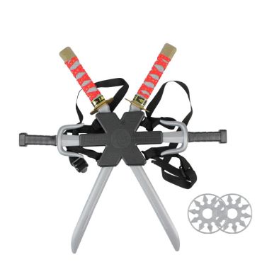 Set ninja avec harnais et deux épées dorsales pour déguisement | jourdefete.com Set ninja avec harnais et deux épées dorsales pour déguisement | jourdefete.com