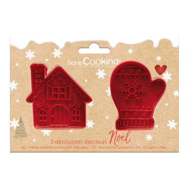 Lot de 2 découpoirs éjecteurs Noël ScrapCooking maison et moufle pour biscuits de fête | jourdefete.com Lot de 2 découpoirs éjecteurs Noël ScrapCooking maison et moufle pour biscuits de fête | jourdefete.com