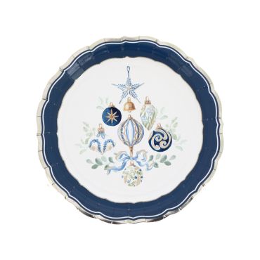 Petite assiette en carton Timeless Blue avec boules de Noël bleues et or bord festonné | jourdefete.com Petite assiette en carton Timeless Blue avec boules de Noël bleues et or bord festonné | jourdefete.com