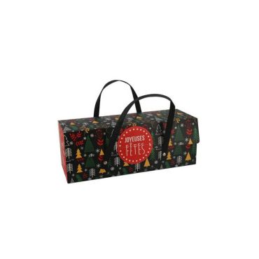 boîte à bûche de Noël avec poignées de 30 cm | jourdefete.com boîte à bûche de Noël avec poignées de 30 cm | jourdefete.com