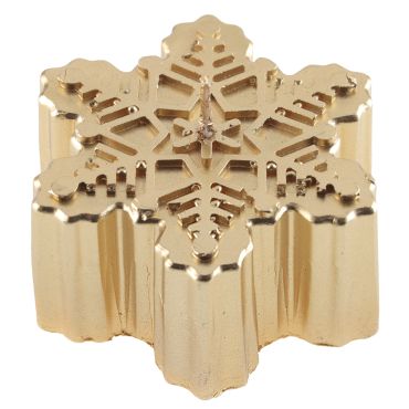 Bougie décorative en forme de flocon doré 6,5 x 6,5 x 3,5 cm pour table de réveillon | jourdefete.com Bougie décorative en forme de flocon doré 6,5 x 6,5 x 3,5 cm pour table de réveillon | jourdefete.com
