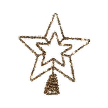 Cimier étoile LED dorée H28cm pour sapin de Noël lumineux | jourdefete.com Cimier étoile LED dorée H28cm pour sapin de Noël lumineux | jourdefete.com