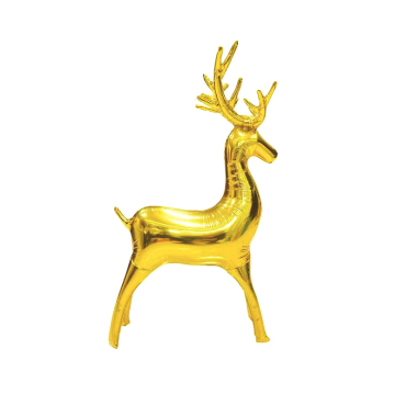 Ballon aluminium renne doré sur pieds pour décoration de Noël | jourdefete.com Ballon aluminium renne doré sur pieds pour décoration de Noël | jourdefete.com