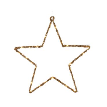Étoile lumineuse LED dorée suspendue H38cm pour décoration de Noël | jourdefete.com Étoile lumineuse LED dorée suspendue H38cm pour décoration de Noël | jourdefete.com