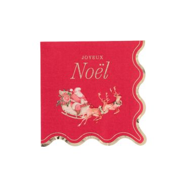 Lot de 16 serviettes de fête en papier cerise Joyeux Noël traîneau du Père Noël et rennes | jourdefete.com Lot de 16 serviettes de fête en papier cerise Joyeux Noël traîneau du Père Noël et rennes | jourdefete.com
