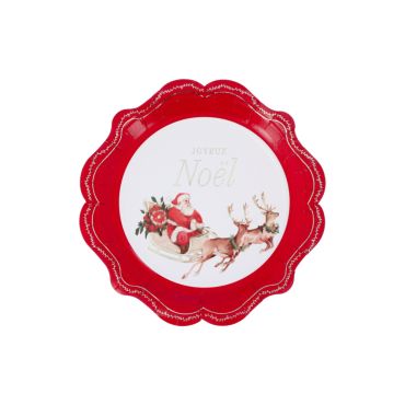 Lot de 8 petites assiettes Joyeux Noël Santa's Christmas en carton rouge cerise et or avec traîneau du Père Noël | jourdefete.com Lot de 8 petites assiettes Joyeux Noël Santa's Christmas en carton rouge cerise et or avec traîneau du Père Noël | jourdefete.com