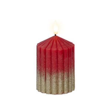 Bougie LED rouge et or scintillante pour décoration de Noël | jourdefete.com