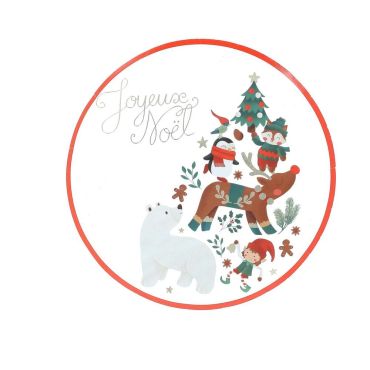 Assiettes blanches Joyeux Noël avec ours polaire, renne et lutins de Noël | jourdefete.com Assiettes blanches Joyeux Noël avec ours polaire, renne et lutins de Noël | jourdefete.com