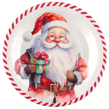 Assiettes en carton motif Père Noël pour table de Noël Ø22,5 cm x10 | jourdefete.com Assiettes en carton motif Père Noël pour table de Noël Ø22,5 cm x10 | jourdefete.com