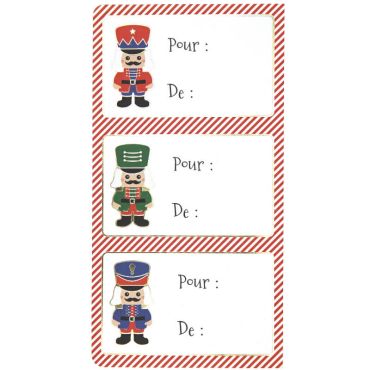 12 étiquettes adhésives de Noël collection casse-noisette | jourdefete.com 12 étiquettes adhésives de Noël collection casse-noisette | jourdefete.com