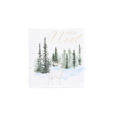 Pack de 20 serviettes cocktail papier Joyeux Noël motif cerf et forêt givrée dorée | jourdefete.com Pack de 20 serviettes cocktail papier Joyeux Noël motif cerf et forêt givrée dorée | jourdefete.com
