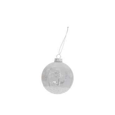 Boule de Noël givrée en verre avec cerfs et forêt enneigée | jourdefete.com Boule de Noël givrée en verre avec cerfs et forêt enneigée | jourdefete.com