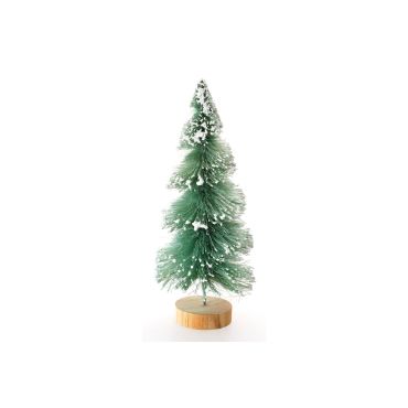 Sapin décoratif twist vert enneigé sur socle bois Ø8 cm x 18 cm | jourdefete.com Sapin décoratif twist vert enneigé sur socle bois Ø8 cm x 18 cm | jourdefete.com