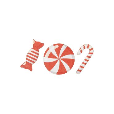 Lot de 6 décorations sucreries en bois pour Noël | jourdefete.com Lot de 6 décorations sucreries en bois pour Noël | jourdefete.com