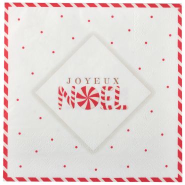 Serviettes Noël Gourmand Joyeuse Gourmandise avec inscription Joyeux Noël 33x33 cm | jourdefete.com Serviettes Noël Gourmand Joyeuse Gourmandise avec inscription Joyeux Noël 33x33 cm | jourdefete.com
