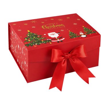 Boîte cadeau de Noël en carton - Père Noël - Taille L Boîte cadeau de Noël en carton - Père Noël - Taille L