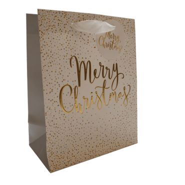 Sac cadeau blanc et or Merry Christmas chic 18x23x10 cm | jourdefete.com Sac cadeau blanc et or Merry Christmas chic 18x23x10 cm | jourdefete.com