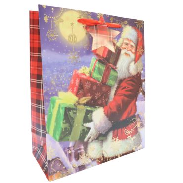 Sac cadeau de Noël avec Père Noël et paquets cadeaux 26x32x12 cm | jourdefete.com Sac cadeau de Noël avec Père Noël et paquets cadeaux 26x32x12 cm | jourdefete.com