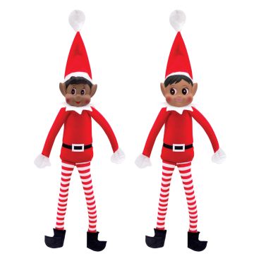 Lutin farceur de Noël asiatique 38 cm, tenue rouge et jambes rayées – fille/garçon | jourdefete.com Lutin farceur de Noël asiatique 38 cm, tenue rouge et jambes rayées – fille/garçon | jourdefete.com