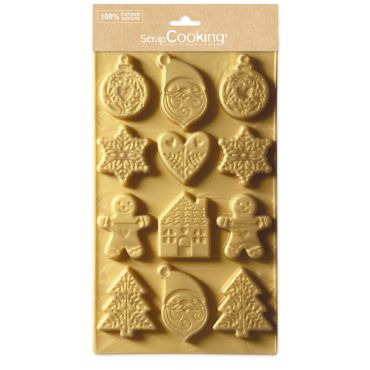 Moule silicone biscuits de Noël ScrapCooking avec formes festives (sapin, bonhomme pain d’épices, maison, étoile) | jourdefete.com Moule silicone biscuits de Noël ScrapCooking avec formes festives (sapin, bonhomme pain d’épices, maison, étoile) | jourdefete.com