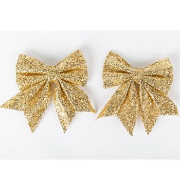 lot de 2 nœuds or à grosses paillettes de 13 cm| jourdefete.com lot de 2 nœuds or à grosses paillettes de 13 cm| jourdefete.com