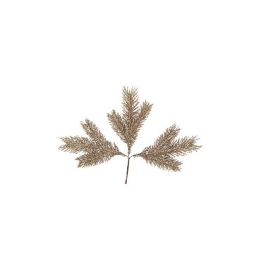 3 branches de sapin à paillettes champagne de 17 cm | jourdefete.com 3 branches de sapin à paillettes champagne de 17 cm | jourdefete.com