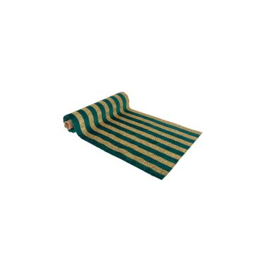 chemin de table velours vert sapin avec lignes à paillettes dorées | jourdefete.com chemin de table velours vert sapin avec lignes à paillettes dorées | jourdefete.com