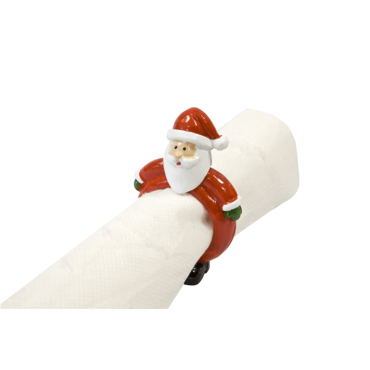 Rond de serviette pere noel en resine | jourdefete.com
