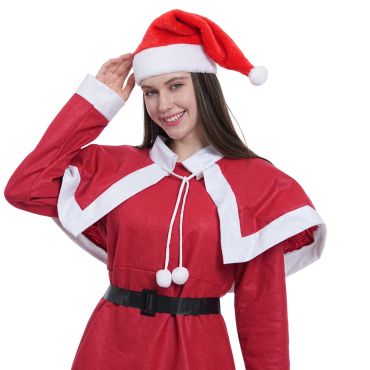 Bonnet de Père Noël rouge et blanc en peluche adulte | jourdefete.com Bonnet de Père Noël rouge et blanc en peluche adulte | jourdefete.com