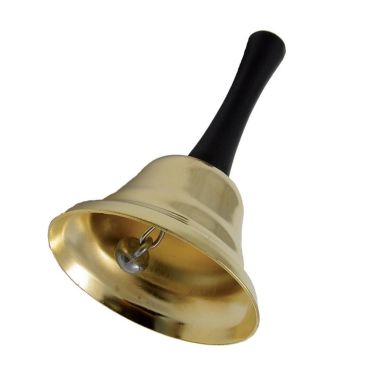 Cloche de Père Noël dorée avec manche noir | jourdefete.com Cloche de Père Noël dorée avec manche noir | jourdefete.com