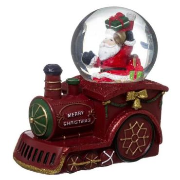 boule à neige du Père Noël sur son train | jourdefete.com boule à neige du Père Noël sur son train | jourdefete.com