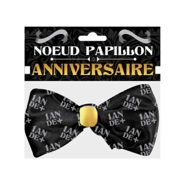 Nœud Papillon Anniversaire - Noir et Doré - 1 an de plus | jourdefete.com Nœud Papillon Anniversaire - Noir et Doré - 1 an de plus | jourdefete.com