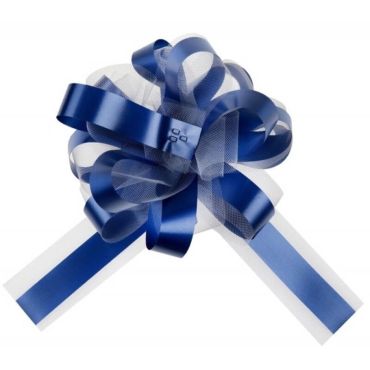 noeud automatique tulle bleu marine | jourdefete.com