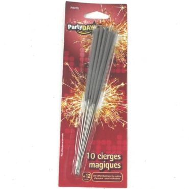 Blister de 10 cierges magiques - 18 cm Blister de 10 cierges magiques - 18 cm